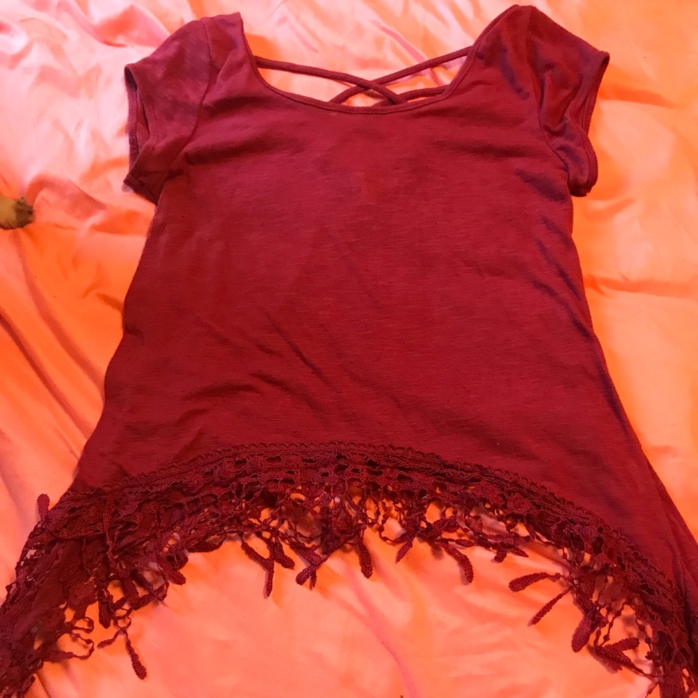 a red blouse